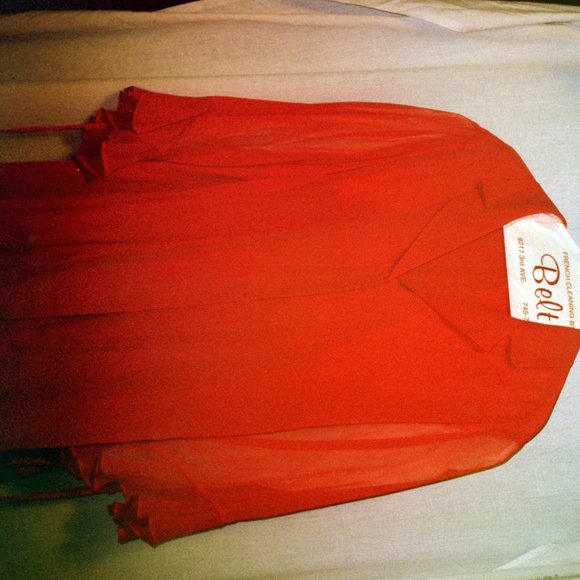 Alfani 100% Silk Orange Blouse-18 w - Picture 1 of 1